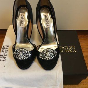 Badgley Mischka Satin Open Toe D'Orsay Pumps